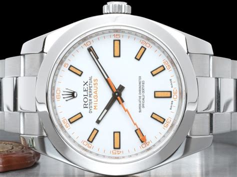 Rolex Professionali Milgauss 116400 quadrante bianco full.